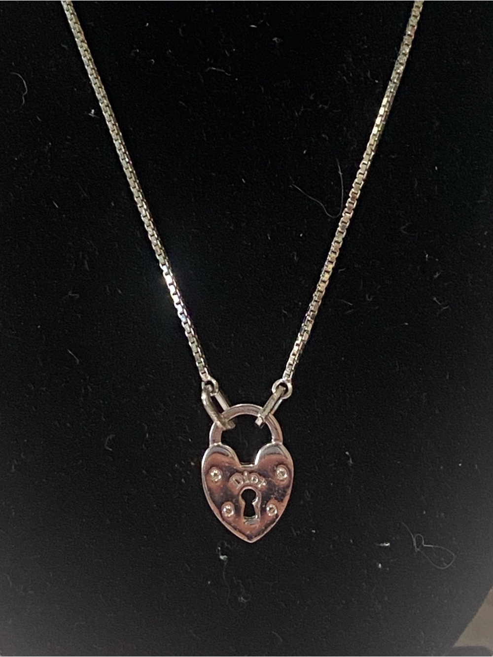 Christian Dior Silver Heart Lock Pendant Necklace